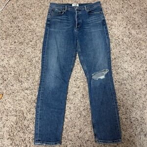 Agolde Nico Straight Leg Distressed Jeans